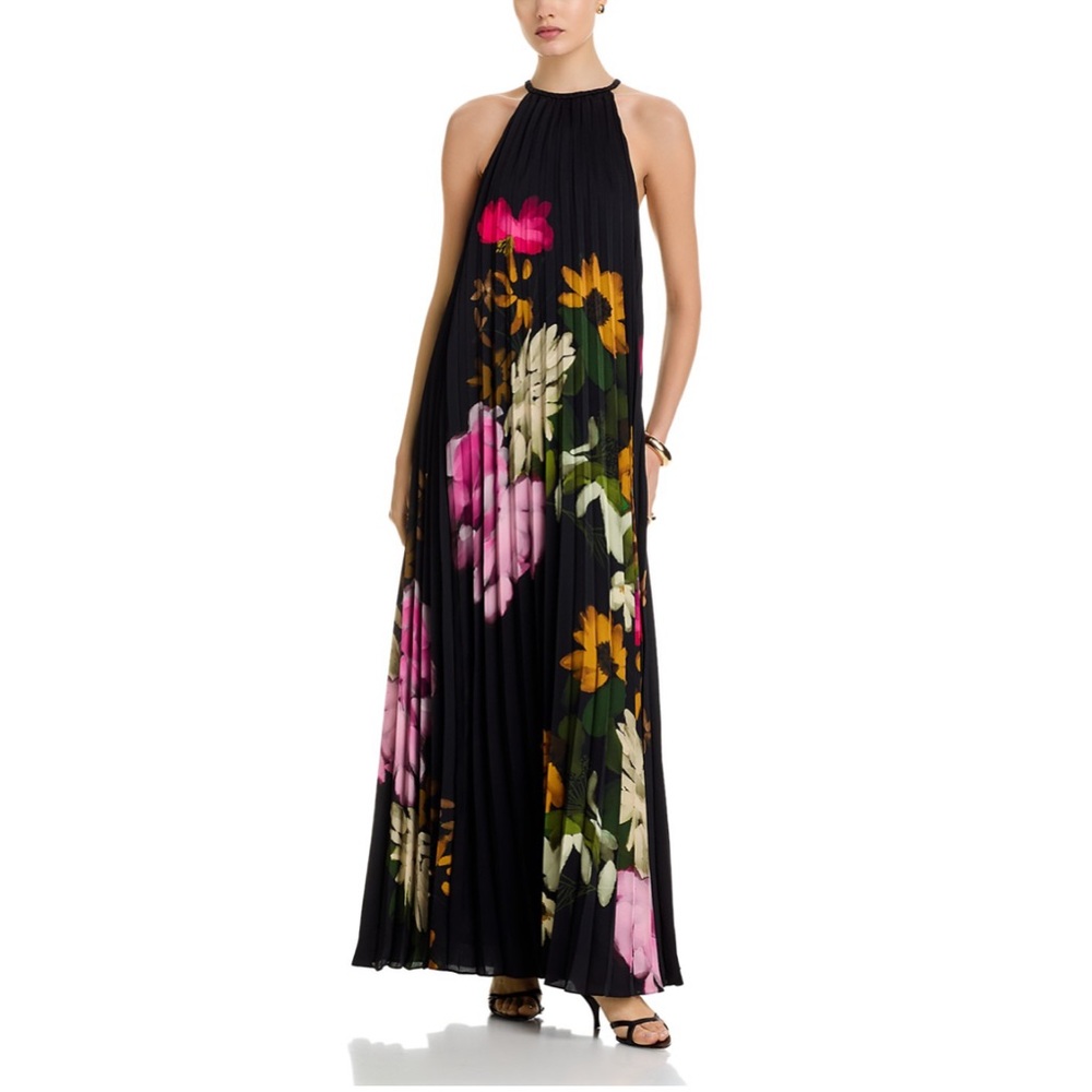 KOBI HALPERIN Leona Printed Maxi - Black Maxi Dress with Floral Design - Picture 12 of 14